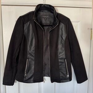Marc New York Black Faux Leather Panel Jacket